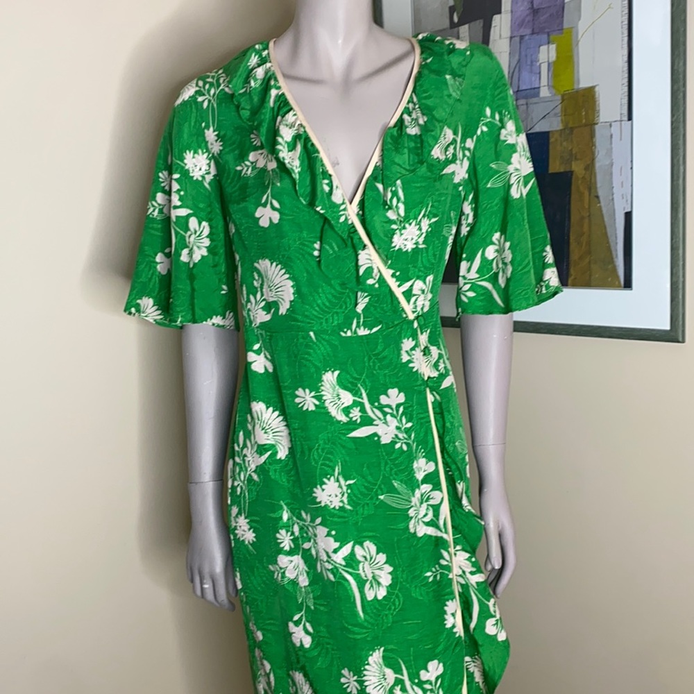 Topshop green wrap dress